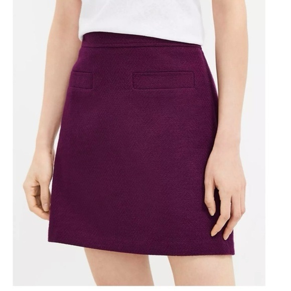 LOFT Dresses & Skirts - Loft Herringbone Tweed Shift Pocket Skirt